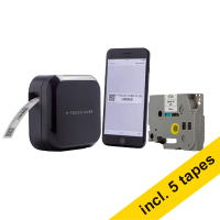 Brother PT-P710BT CUBE Plus beletteringsysteem zwart + 5 zwart op wit tapes 833468
