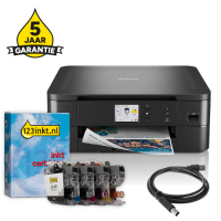 Printer bundel: Brother DCP-J1140DW + LC-421 huismerk cartridge multipack + USB-kabel 2m + 5 jaar garantie 834033