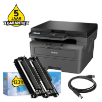 Printer bundel: Brother DCP-L2627DWE + TN-2510XL huismerk toner multipack + USB-kabel 2m + 5 jaar garantie 834036