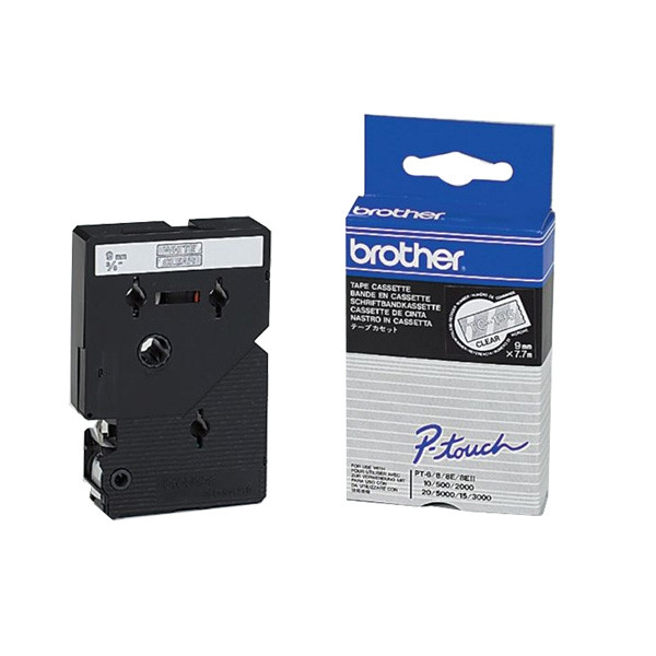 Brother TC-195 'extreme' tape wit op transparant 9 mm (origineel) TC-195 088832 - 1