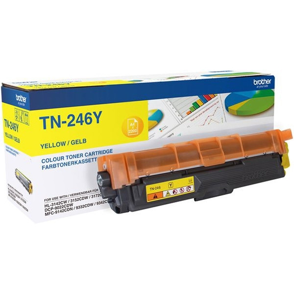 Brother TN-246Y toner geel hoge capaciteit (origineel) TN246Y 051072 - 1