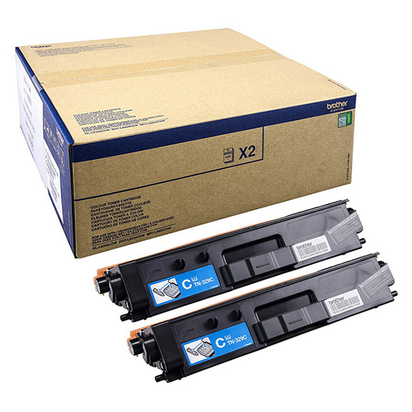 Brother TN-329C toner cyaan dubbelpak (origineel) TN329CTWIN 051250 - 1