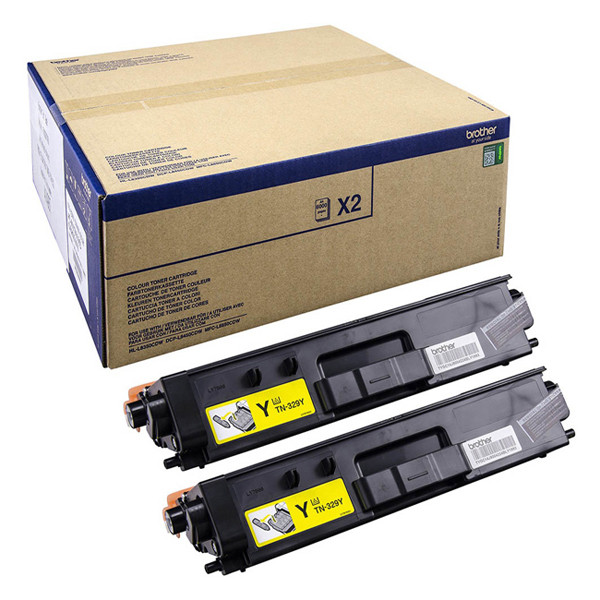 Brother TN-329Y toner geel dubbelpak (origineel) TN329YTWIN 051254 - 1