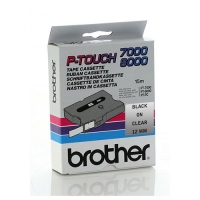 Brother TX-131 'extreme' tape zwart op transparant, glanzend 12 mm (origineel) TX131 080319