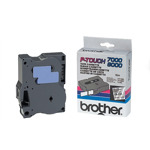 Brother TX-151 'extreme' tape zwart op transparant, glanzend 24 mm (origineel) TX151 080224 - 1