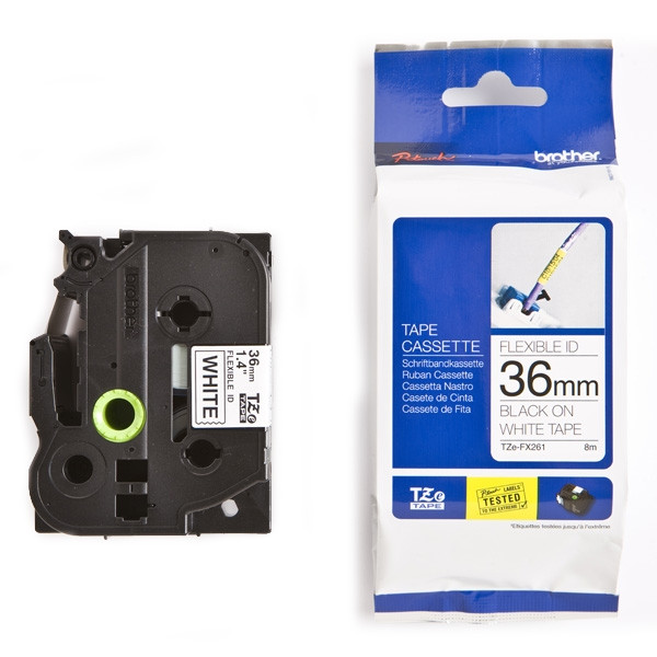 Brother TZe-FX261 Flexi ID tape zwart op wit 36 mm (origineel) TZeFX261 080822 - 1