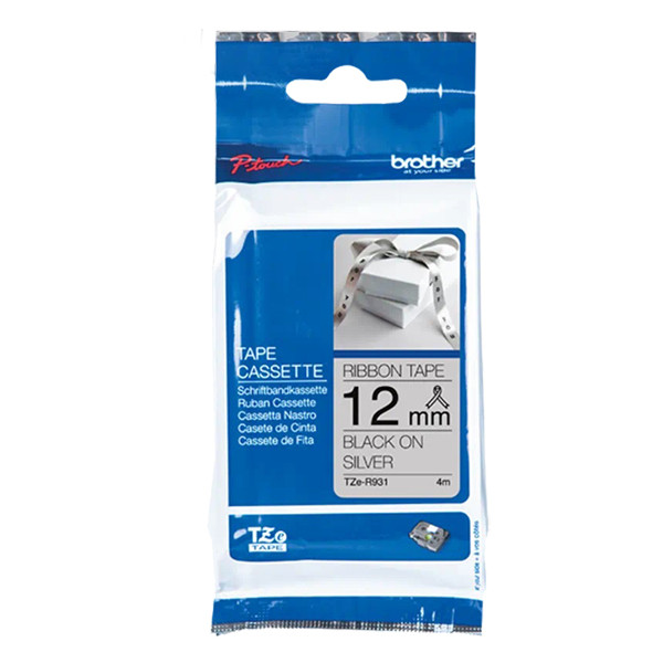 Brother TZe-R931 tape zwart op zilver 12 mm (origineel) TZe-R931 350534 - 1