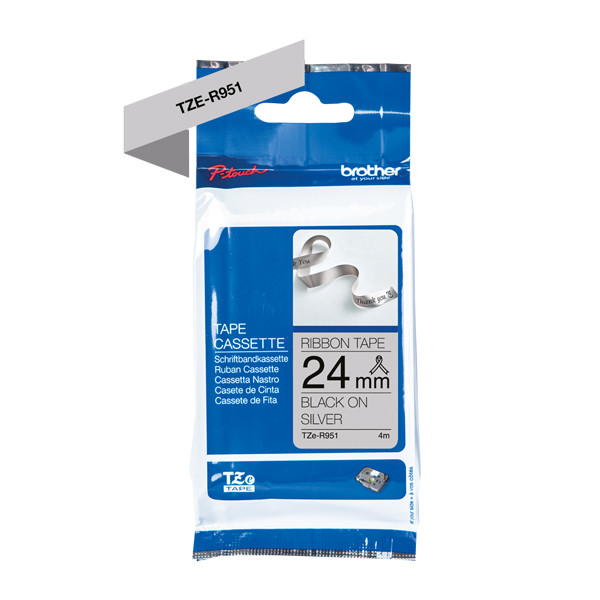 Brother TZe-R951 tape zwart op zilver 24 mm (origineel) TZe-R951 350536 - 1