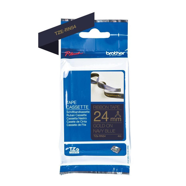 Brother TZe-RN54 tape goud op marineblauw 24 mm (origineel) TZe-RN54 350548 - 1