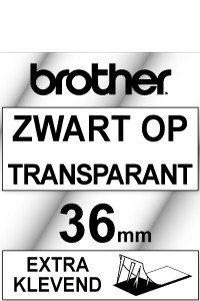 Brother TZe-S161 extra klevend tape zwart op transparant 36 mm (origineel) TZeS161 080666 - 1