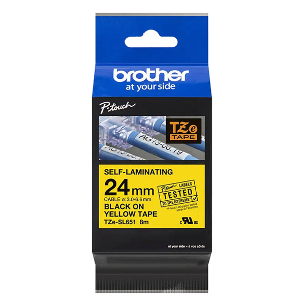 Brother TZe-SL651 zelflaminerend tape zwart op geel 24 mm (origineel) TZe-SL651 350526 - 1