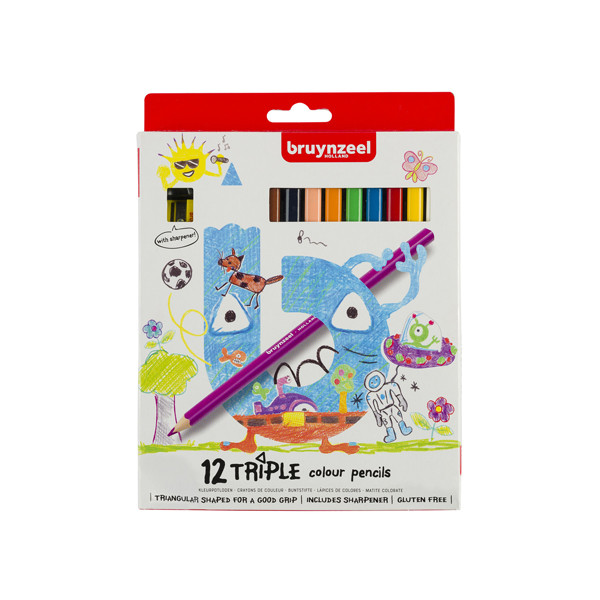 Bruynzeel Kids Triple kleurpotloden (12 stuks) 60119012 231005 - 1
