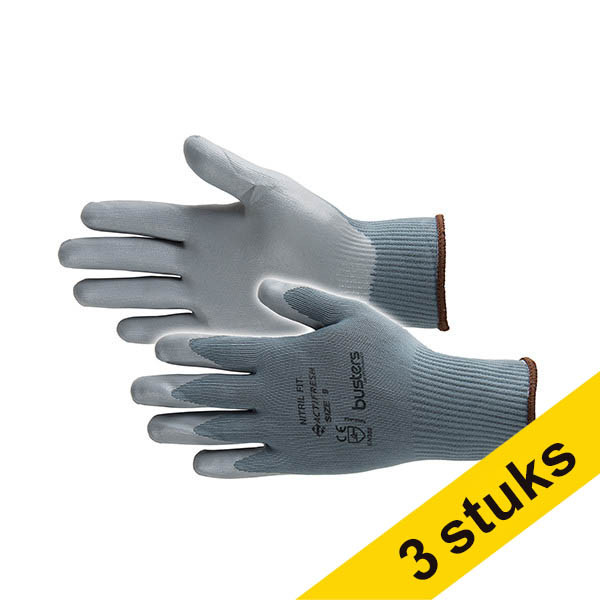 Aanbieding: 3x Busters Nitril Fit werkhandschoen maat L (1 paar) SBU00067 - 1