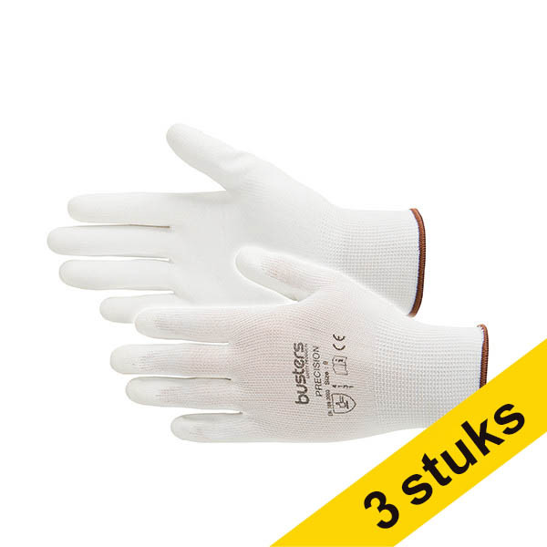 Aanbieding: 3x Busters Precision werkhandschoen maat XL wit (1 paar) SBU00088 - 1