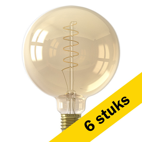 Aanbieding: 6x Calex E27 filament led-lamp globe G125 goud dimbaar 3.8W (25W) LCA00601 - 1