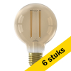 Aanbieding: 6x Calex E27 filament led-lamp globe G80 goud dimbaar 3.5W (25W) LCA00716 - 1