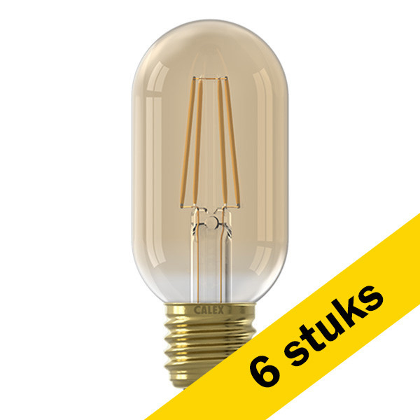Aanbieding: 6x Calex E27 led-lamp buis goud dimbaar 3.5W (25W) LCA00708 - 1