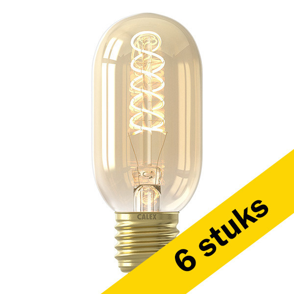 Aanbieding: 6x Calex E27 led-lamp buis goud dimbaar 5.5W (40W) LCA00877 - 1