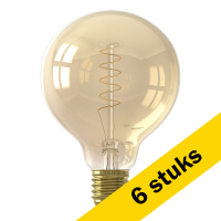 Aanbieding: 6x Calex E27 led-lamp globe G95 goud dimbaar 3.8W (25W)