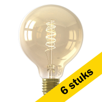 Aanbieding: 6x Calex E27 led-lamp globe G95 goud dimbaar 5.5W (40W)