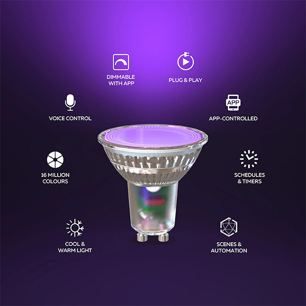 Calex GU10 smart lamp PAR16 helder RGB WiFi (Tuya) LCA01198 - 2