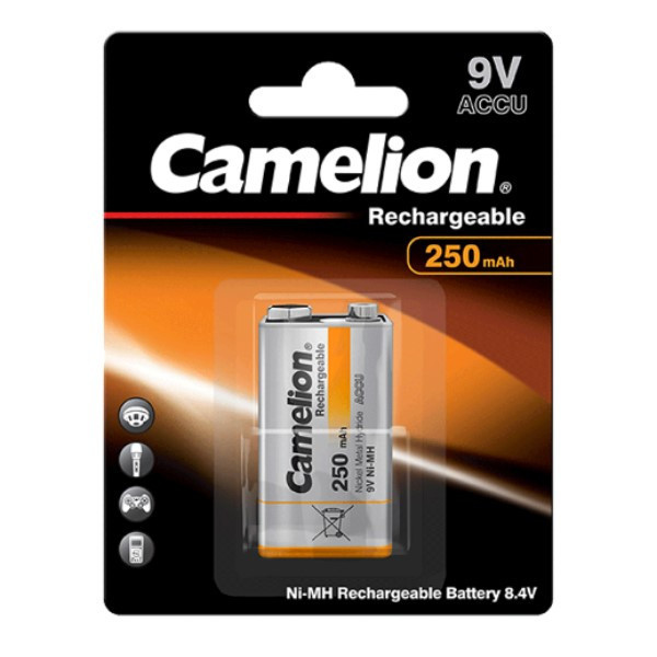 Camelion Oplaadbare 9V / E-block / 6HR61 Ni-Mh Batterij (1 stuk, 250 mAh) ACA00654 - 1