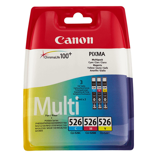 Canon CLI-526CMY multipack kleur (origineel) 4541B009 4541B012 4541B018 4541B019 018502 - 