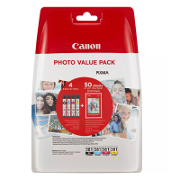 Canon CLI-581 value pack BK/C/M/Y-inktcartridge + 50 vel fotopapier (origineel) 2106C005 2106C006 010302