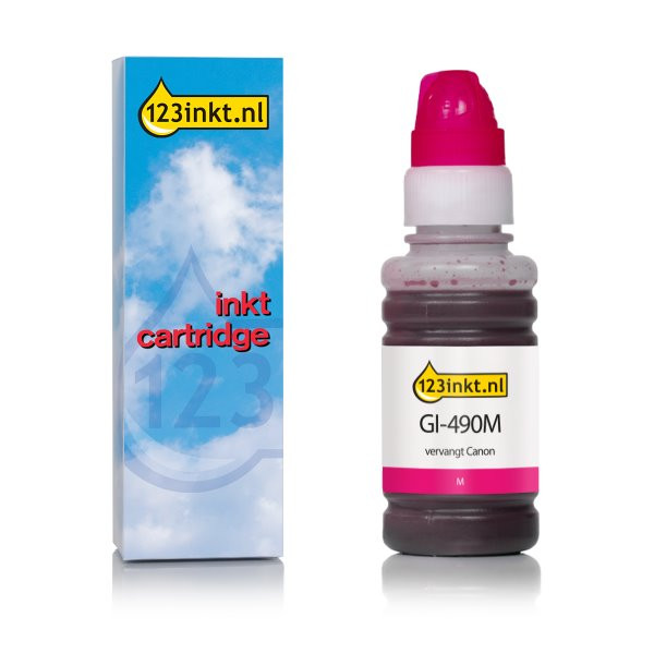 Canon GI-490M inkttank magenta (123inkt huismerk) 0665C001C 011677 - 1