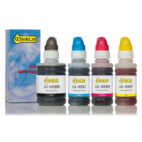 Canon GI-490 aanbieding zwart + 3 kleuren (123inkt huismerk) 0663C001C 0664C001C 0665C001C 0666C001C 127163
