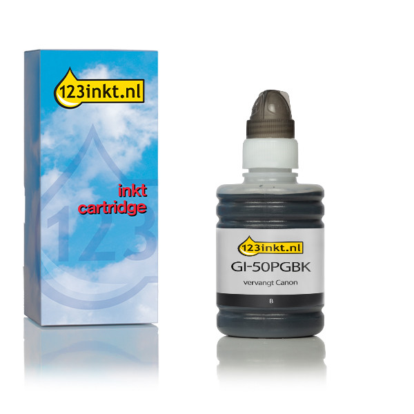Canon GI-50PGBK inktfles zwart (123inkt huismerk) 3386C001C 011681 - 1