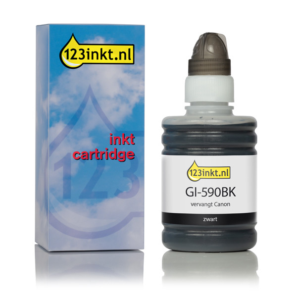 Canon GI-590BK inkttank zwart (123inkt huismerk) 1603C001C 017395 - 