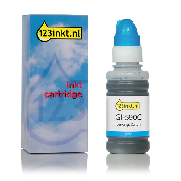 Canon GI-590C inkttank cyaan (123inkt huismerk) 1604C001C 017397 - 1