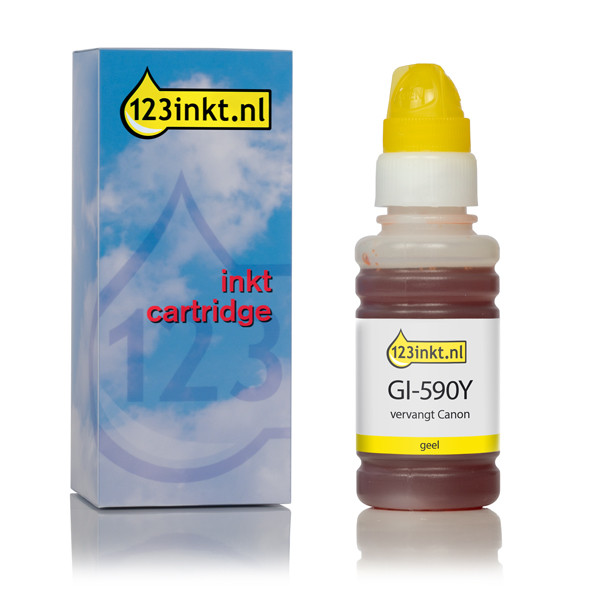 Canon GI-590Y inkttank geel (123inkt huismerk) 1606C001C 017401 - 1