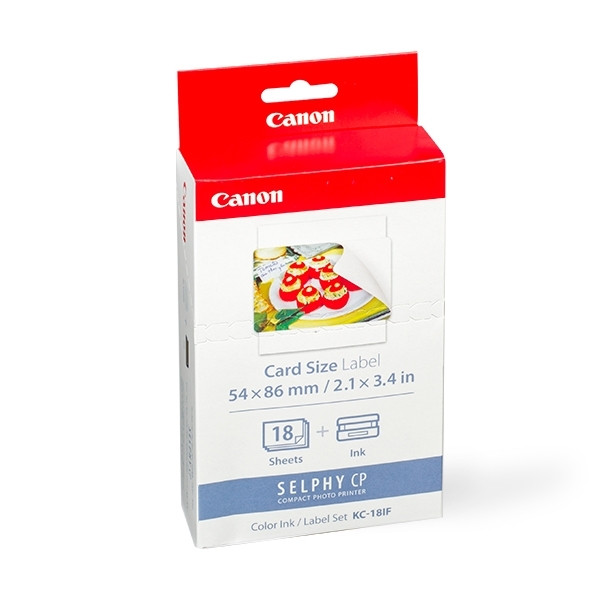 Canon KC-18IF inktcartridge + credit card formaat stickers (origineel) 7741A001AA 7741A001AH 018015 - 1