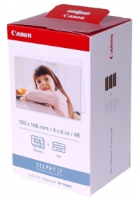 Canon KP-108IP/IN 3 inktcartridges + postcard size papier (origineel) 901426