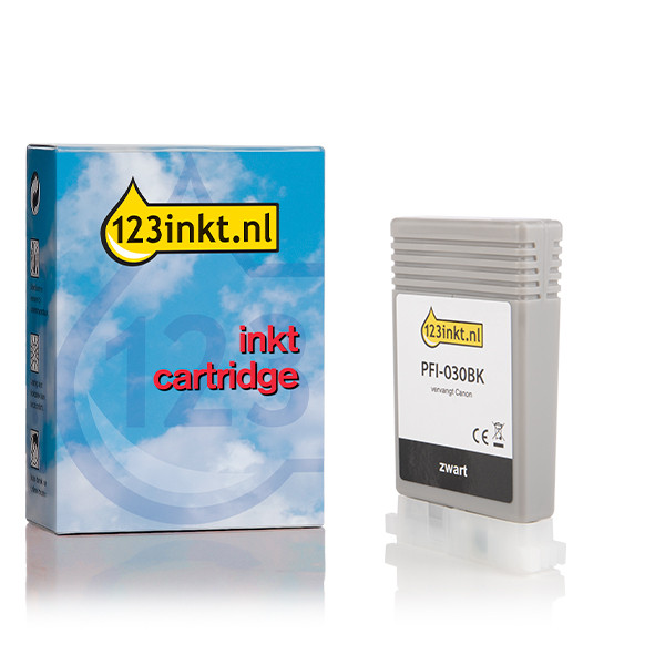 Canon PFI-030BK inktcartridge zwart (123inkt huismerk) 3489C001C 017529 - 1