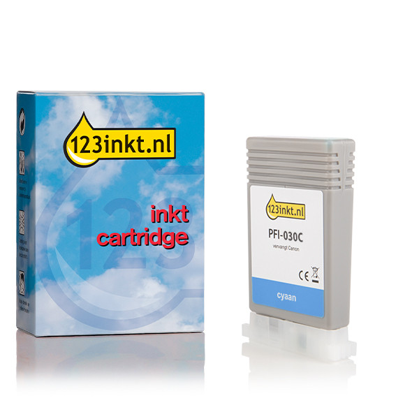 Canon PFI-030C inktcartridge cyaan (123inkt huismerk) 3490C001C 017531 - 1