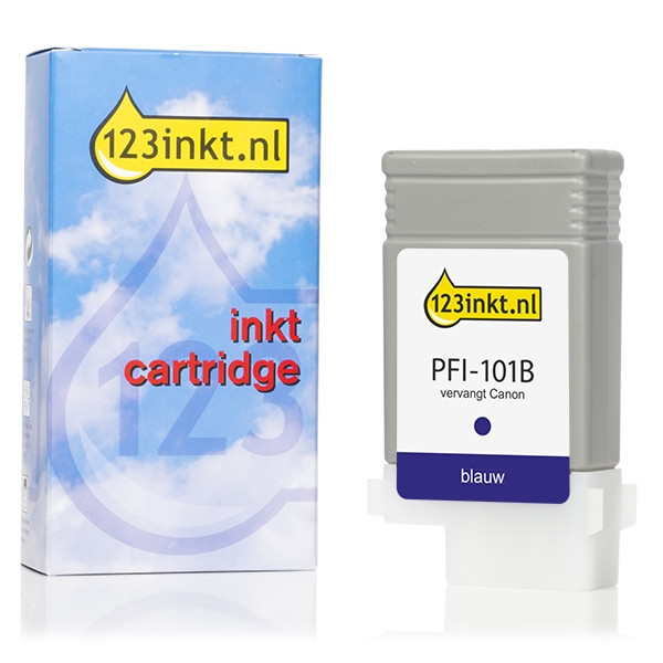 Canon PFI-101B inktcartridge blauw (123inkt huismerk) 0891B001C 018269 - 1