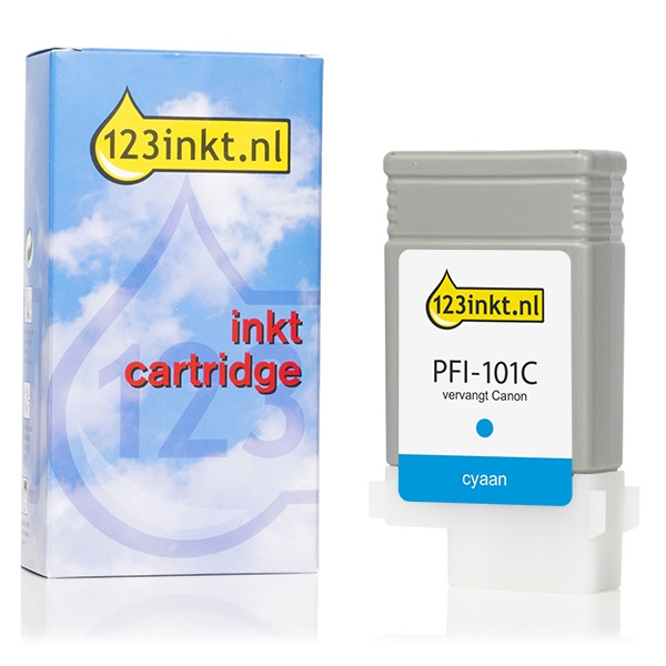 Canon PFI-101C inktcartridge cyaan (123inkt huismerk) 0884B001C 018255 - 1