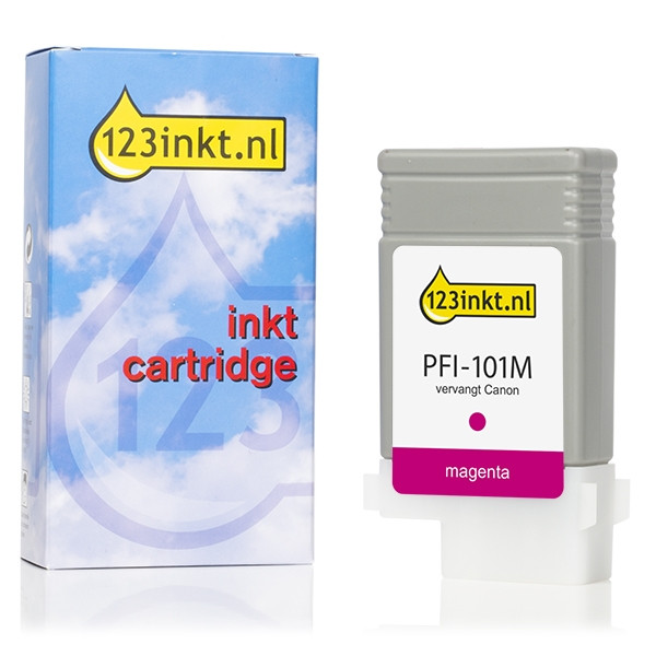 Canon PFI-101M inktcartridge magenta (123inkt huismerk) 0885B001C 018257 - 1