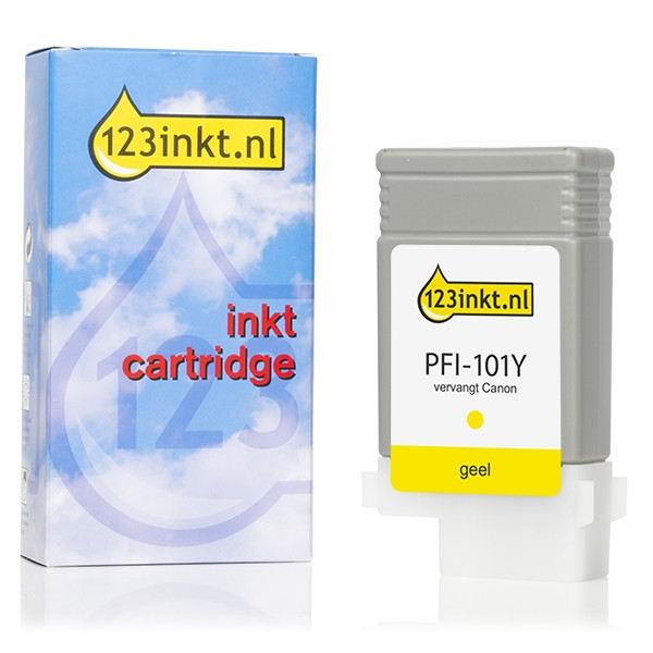 Canon PFI-101Y inktcartridge geel (123inkt huismerk) 0886B001C 018259 - 1