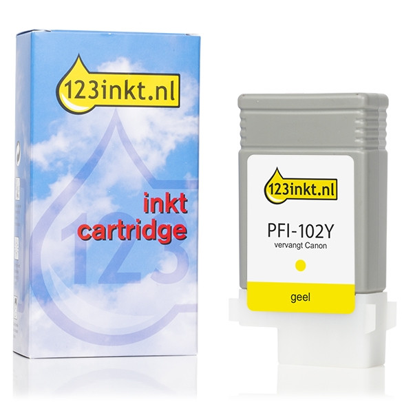 Canon PFI-102Y inktcartridge geel (123inkt huismerk) 0898B001C 018216 - 1