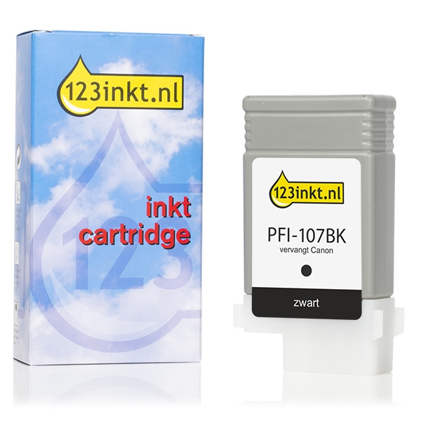 Canon PFI-107BK inktcartridge zwart (123inkt huismerk) 6705B001C 018981 - 1