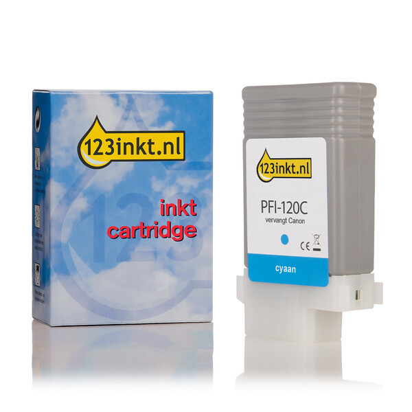 Canon PFI-120C inktcartridge cyaan (123inkt huismerk) 2886C001AAC 018429 - 1