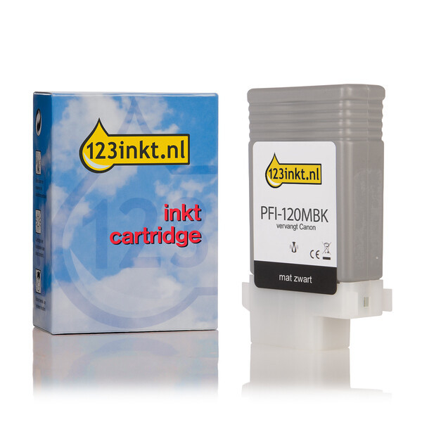Canon PFI-120MBK inktcartridge mat zwart (123inkt huismerk) 2884C001AAC 018425 - 1