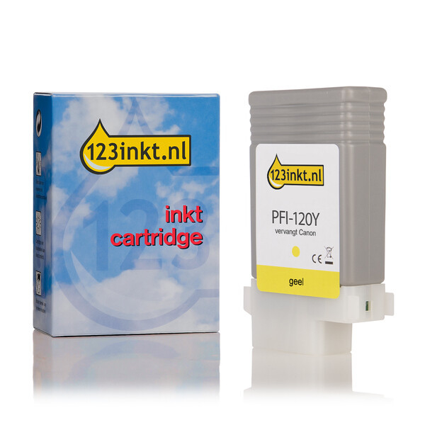 Canon PFI-120Y inktcartridge geel (123inkt huismerk) 2888C001AAC 018433 - 1
