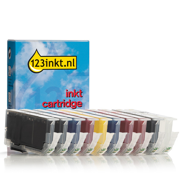 Canon PFI-300 multipack MBK/PBK/C/M/Y/PC/PM/R/GY/CO (123inkt huismerk) 160216 - 1