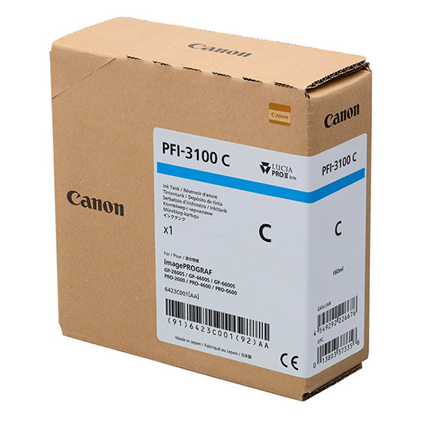 Canon PFI-3100C inktcartridge cyaan (origineel) 6423C001 010538 - 1