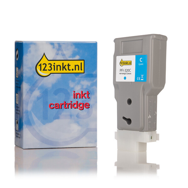 Canon PFI-320C inktcartridge cyaan hoge capaciteit (123inkt huismerk) 2891C001AAC 018439 - 1